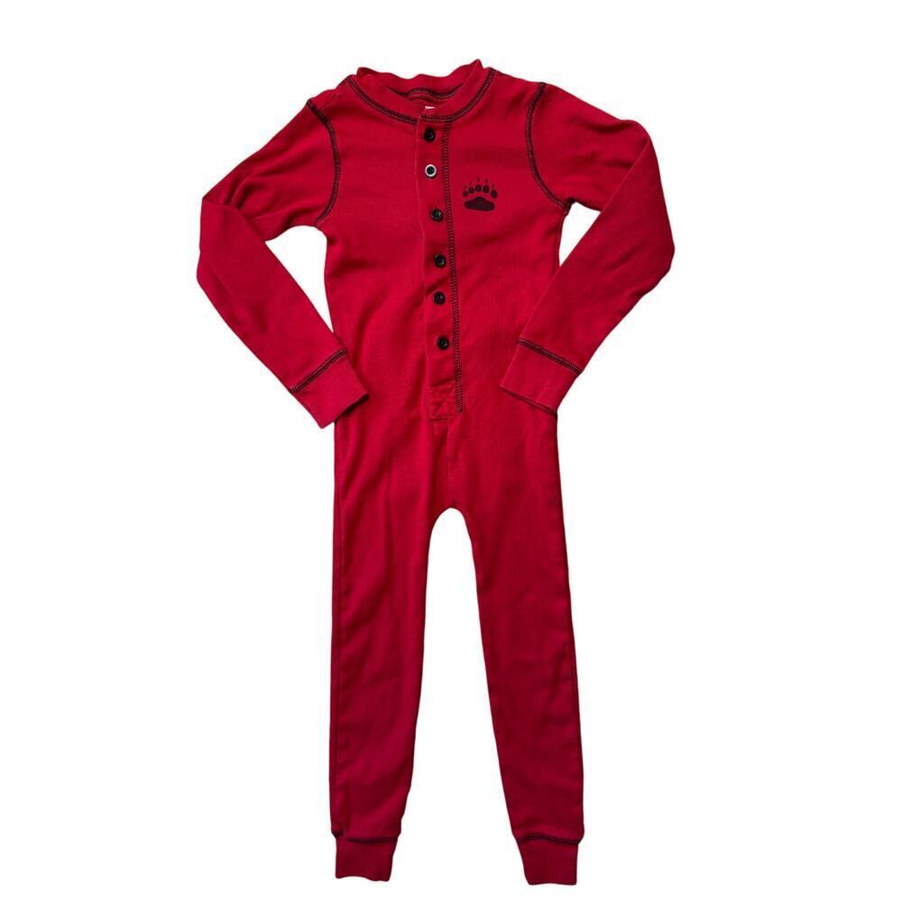 Lazy One Boys Sleeper/PJ's Red, 3T, Big Sky Montana BEAR BOTTOM
